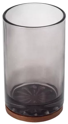 Стакан для зубных щёток Bisk 08398 Suport periute de dinti din sticla FIGO gri-inchis