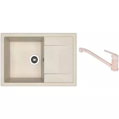 Мойка кухонная со смесителем Dr.Gans Techno 760 + SanDonna F 1066 bej