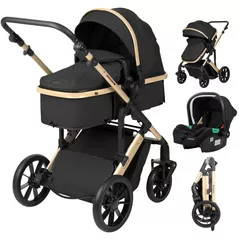 Сărucior pentru copii Kikka Boo Darling Black 2024, transformabil 3in1 (3800171209694)