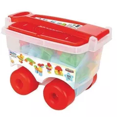 Конструктор Pilsan 03575 Set de construcție Master Blocks în cărucior (54 piese)