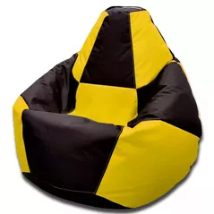 Fotoliu BeanBag BeanBag BM5971, Груша Шахматы из Оксфорда 600D, XXL, черный с желтым