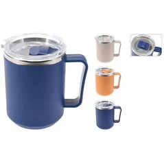 Cană termos Promstore 55530 Cana 420ml cu capac, metal/plastic