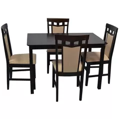 Комплект стол и стулья Evelin di Costacurta стол Gloria Chocolate + 4 стулa Deepa R Chocolate/Bej