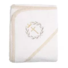 Accesoriu pentru baie PernaMea Prosop botez 90x90cm cruciulita