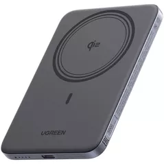 Acumulator extern USB (Powerbank) Ugreen 75984B, Wireless Magsafe Ultra-Slim Qi2 5000mAh, 15W, Grey