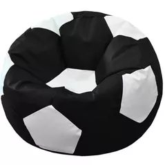 Кресло-мешок BeanBag BM6078, Mяч из экокожи Ares, L, черный с белым