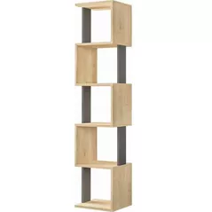 Raft de birou Trendy Piri, Stejar Sonoma, Antracit 35x161x30cm, raft de carti