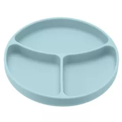 Seturi pentru hrănire bebelușilor U-Grow UG-FS30BB albastră compartimentata din silicon cu ventuza