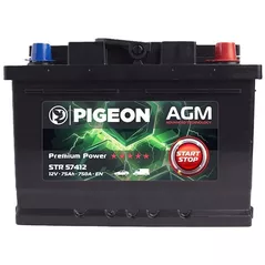 Автомобильный аккумулятор Pigeon EFB Start/Stop 12V 75Ah 750A