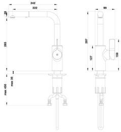 Bateria bucătărie HERZ Elite es20 chiuveta Plus extensie UH00116