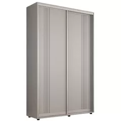 Dulap Mobildor-Lux Compact uși glisante PAL cu ornament linii (170x45x240H cm) Grey