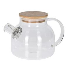 Infuzor ceai Excellent Houseware 20942 sticla 1l, capac din bambus