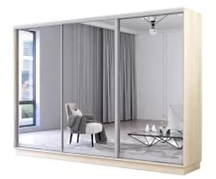 Dulap Mobildor-Lux Fox uși glisante din oglinzi (300x60x240H cm) Sonoma