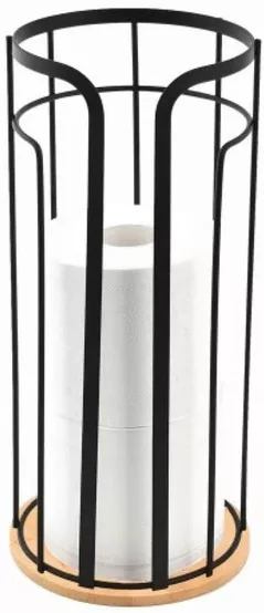 Suport pentru hârtie Bisk 08473 Suport pentru stocare hirtie igienica din bambus, negru