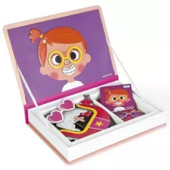 Настольная игра Janod J02717 Magnetic book Funny faces of girls 55pcs