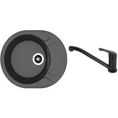 Мойка кухонная со смесителем Dr.Gans Berta 580 + SanDonna F 1066 negru