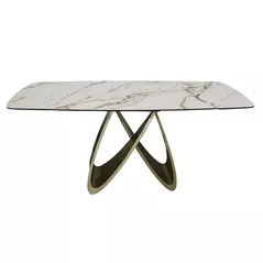 Стол Deco Rino 180/260x100xH76 White (KL-188) + Black Legs