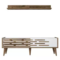 Comodă TV Trendy Valensiya 140, Nuc, alb