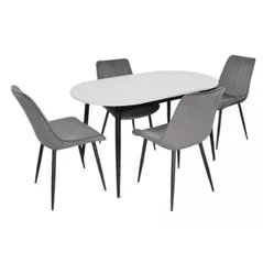 Комплект стол и стулья Evelin di Costacurta стол DT-533R B + 4 стула YTC-055B Blu-14 (Dark grey)