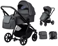 Сărucior pentru copii Tutis 2in1 MIO PLUS Leather 2/1 Dark Grey 021 (1232021)