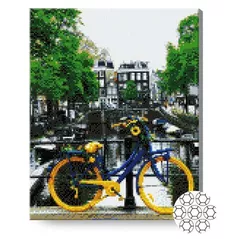 Картина по номерам Art Gallery GA87153 Mozaic cu diamante 40x50cm Bicicleta langa canal