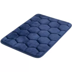 Covoraș de baie Bisk 07052, matase, albastru inchis, 40x60