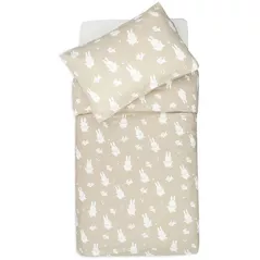 Lenjerie de pat pentru copii Jollein 003-005-67091 Set Huse de plapuma si perna Miffy&Snuffy Olive Green, 100x140 cm