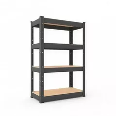 Raft de depozitare Nex Home Raft metalic Budget 900x600x300 mm, 4 rafturi MDF, antracit