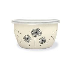 Контейнер для хранения пищи Metalac 51737 эмалированный Одуванчик 18cm, 2.4l, крышка пластик