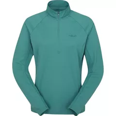 Îmbrăcăminte sport Rab Tricou dame Sonic LS Zip Eucalyptus 12 (QBL-04-EUC-12)