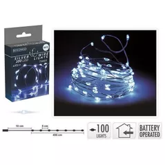 Гирлянда Promstore 49250 Огни новогодние Нить 100microLED бел 4.95m, 3xAA, таймер