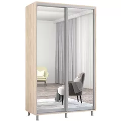 Шкаф Mobildor-Lux Aron-S раздвижные двери из зеркал (140x60x200H см) Sonoma