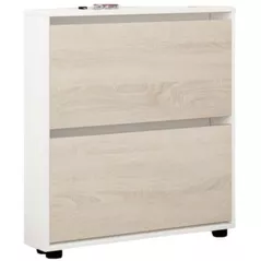 Raft pentru încălțăminte Mobildor-Lux Leo Slim 80x16x86H cm White/Sonoma