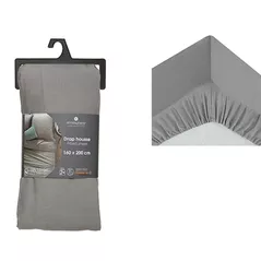 Домашний текстиль Promstore 57028 Cearsaf cu elastic Atmosphera Oeko-Tex 160x200x30cm, 100% bumbac, gris