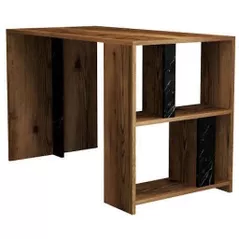Masă de birou Trendy Lima, Nuc, Marmura Neagra 120x75x60cm