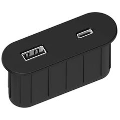 Priză electrică ASA Plastici 060.29Z.00061 Versapick 1 USB 5V (A) + 1 USB 5V (C) Matt Black