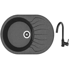 Мойка кухонная со смесителем Dr.Gans Berta 760 + SanDonna F 7073 negru