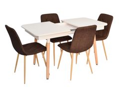 Set masă și scaune Evelin di Costacurta стол DT-432-1R Wo + 4 стула YTC-080Wo Dark brown