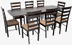 Комплект стол и стулья Evelin di Costacurta стол HV-27V Chocolate + 8 стульев Gloria Chocolate/Ekea12 (Dark Brown)