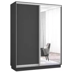 Шкаф Mobildor-Lux Раздвижные двери Fox из зеркала и ДСП (170x60x210 см) Антрацит