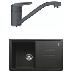 Мойка кухонная со смесителем Franke 114.0660.664 BSG 611-78 + Novara Plus Negru