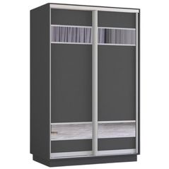 Шкаф Mobildor-Lux Fox uși glisante din PAL cu elemente din oglindă (140x60x230H cm) Anthracite