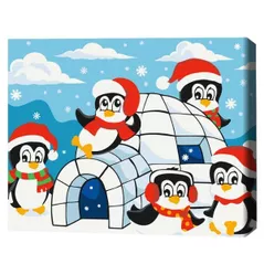 Tablou pe numere BrushMe KBS0147FC 30x40сm (fără cutie) Casa pinguinului