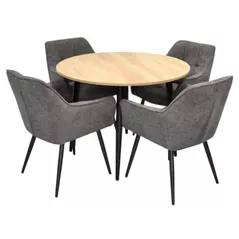 Set masă și scaune Evelin di Costacurta стол DT-402-2B + 4 стула YTC-090B Dark grey