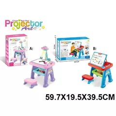 Развивающая доска Richi (10991) Tabla de desen cu proiector și scaunel (în asort.)