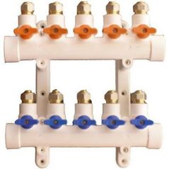 Set distribuitor MPN 20565 Colector PPR robineti la 5 cai, alb MPN