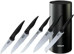 Набор ножей Samura MOJO, 6 cuțite + suport (SMJ-06B)