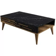Журнальный столик Trendy Valensiya Nuc, Negru, Marmura (GTR000603)