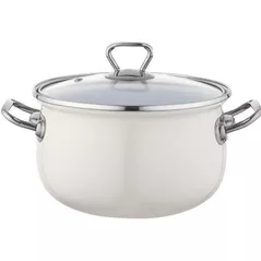 Кастрюля Emalia Pleszew 0G2354 BLISS 20cm, emailata, 3.8L, crem