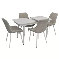 Set masă și scaune Evelin di Costacurta стол DT-431-1R Wh + 4 стула YTC-055Wh Light grey